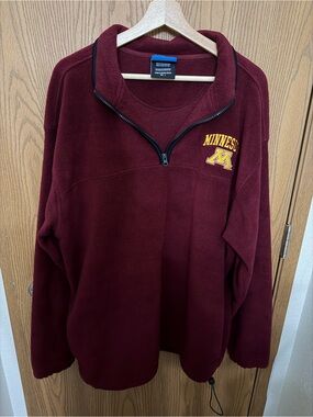 NCAA Minnesota Gophers Maroon Fleece Quarter Zip Sweatshirt